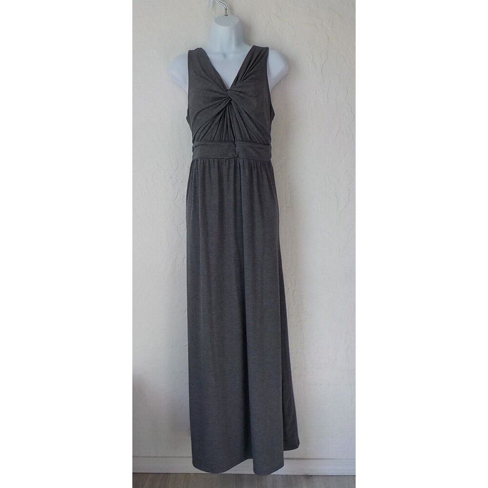 Motherhood Maternity Women M Gray Maxi Dress Sleeveless Comfort Cotton Strech